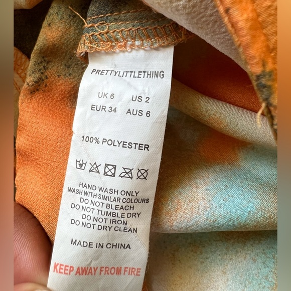 Pretty Little Thing Orange TieDye Structured Corset Top Size 2 - Picture 4 of 6